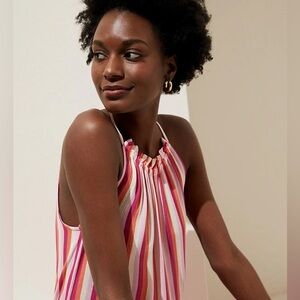 GAP Multicolor Striped Top with Pink Accent